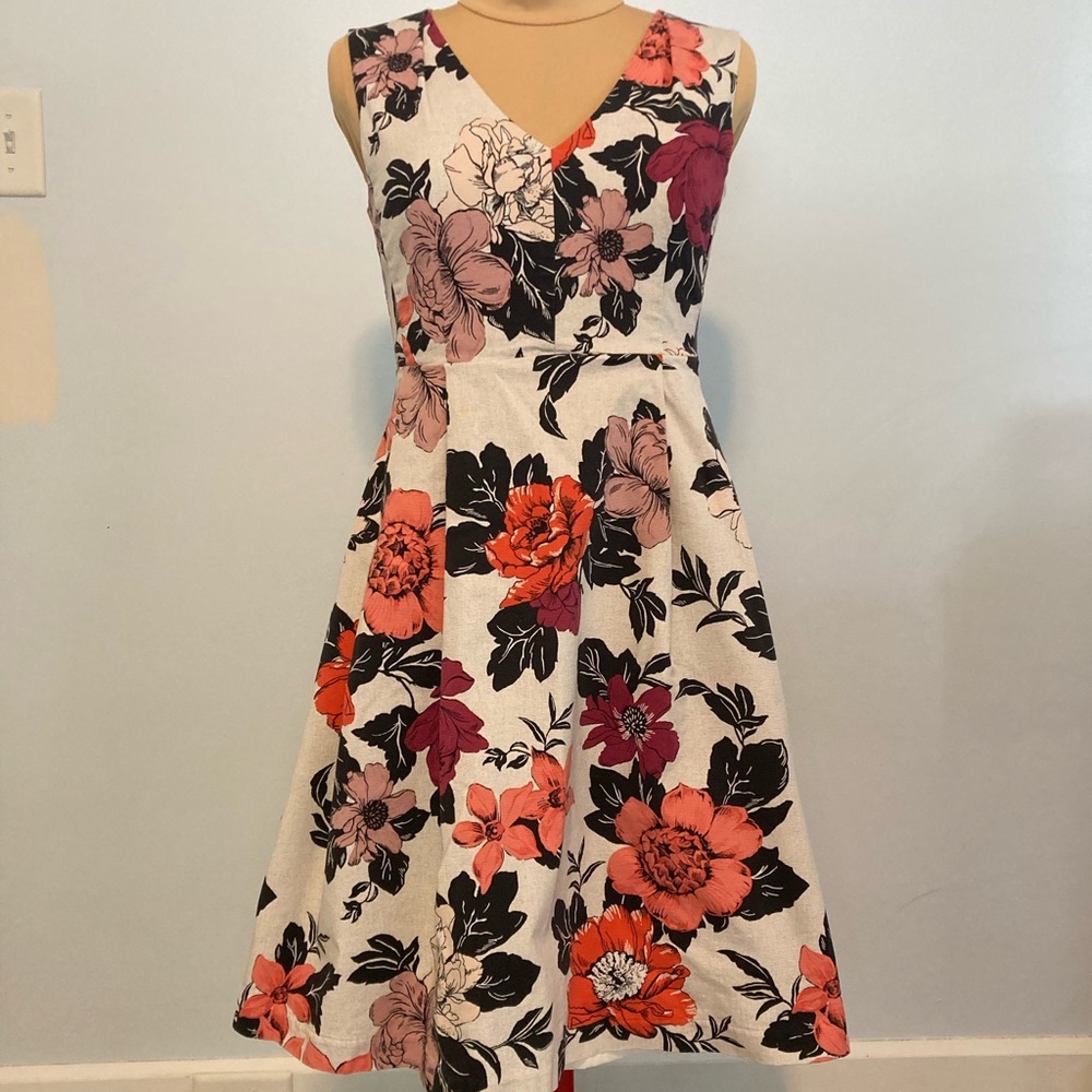 Ann Taylor petite floral cotton dress